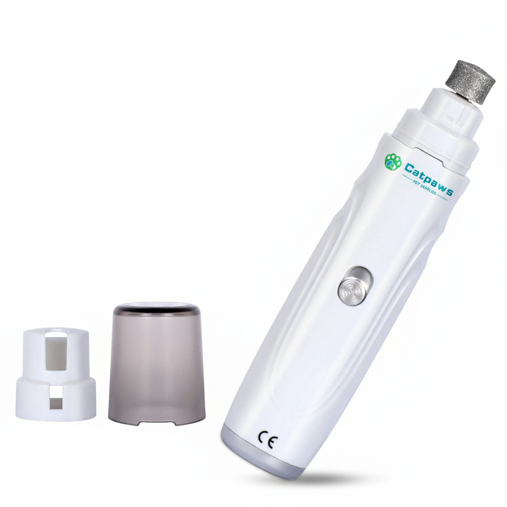Lixa elétrica de unhas para pets USB recarregável em fundo branco