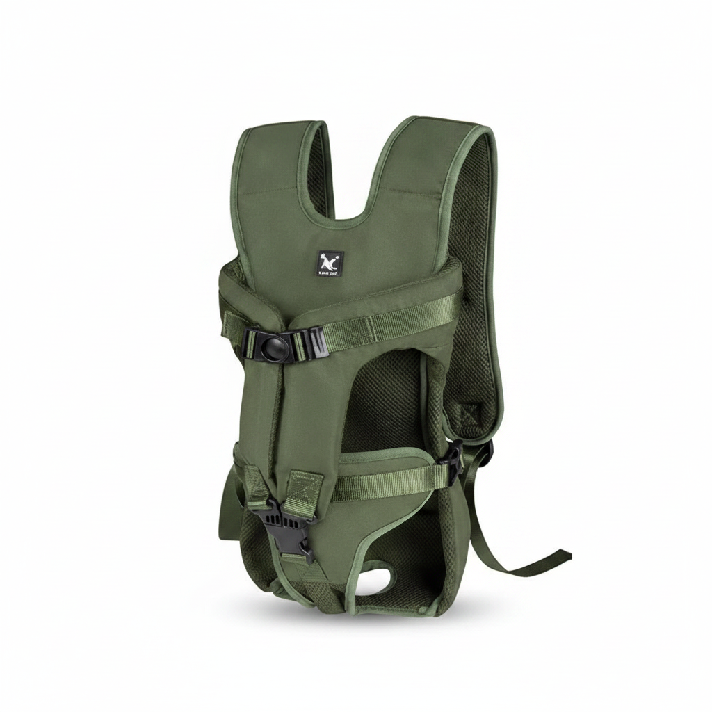 Mochila transporte para pet respirável com janela bolha em fundo branco