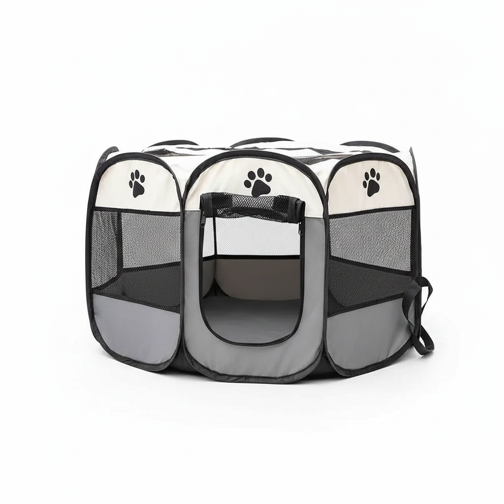 Casinha tenda dobrável para cães e gatos portátil respirável em fundo branco