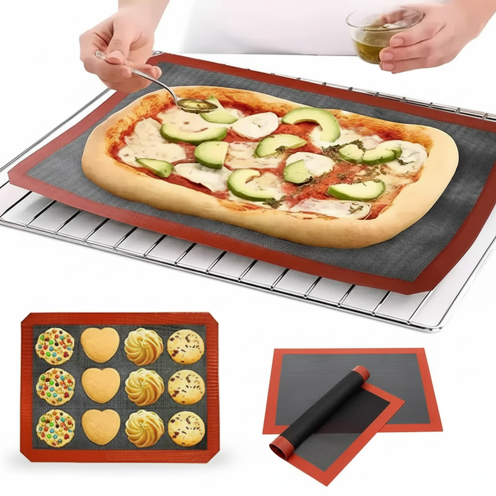 Tapete de silicone para forno 30x40 cm antiaderente reutilizável em fundo branco