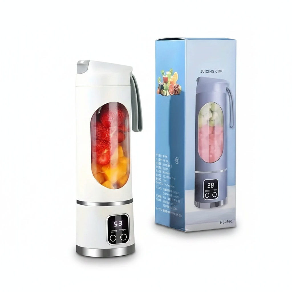 Mixer portátil USB com display digital 12 lâminas em fundo branco