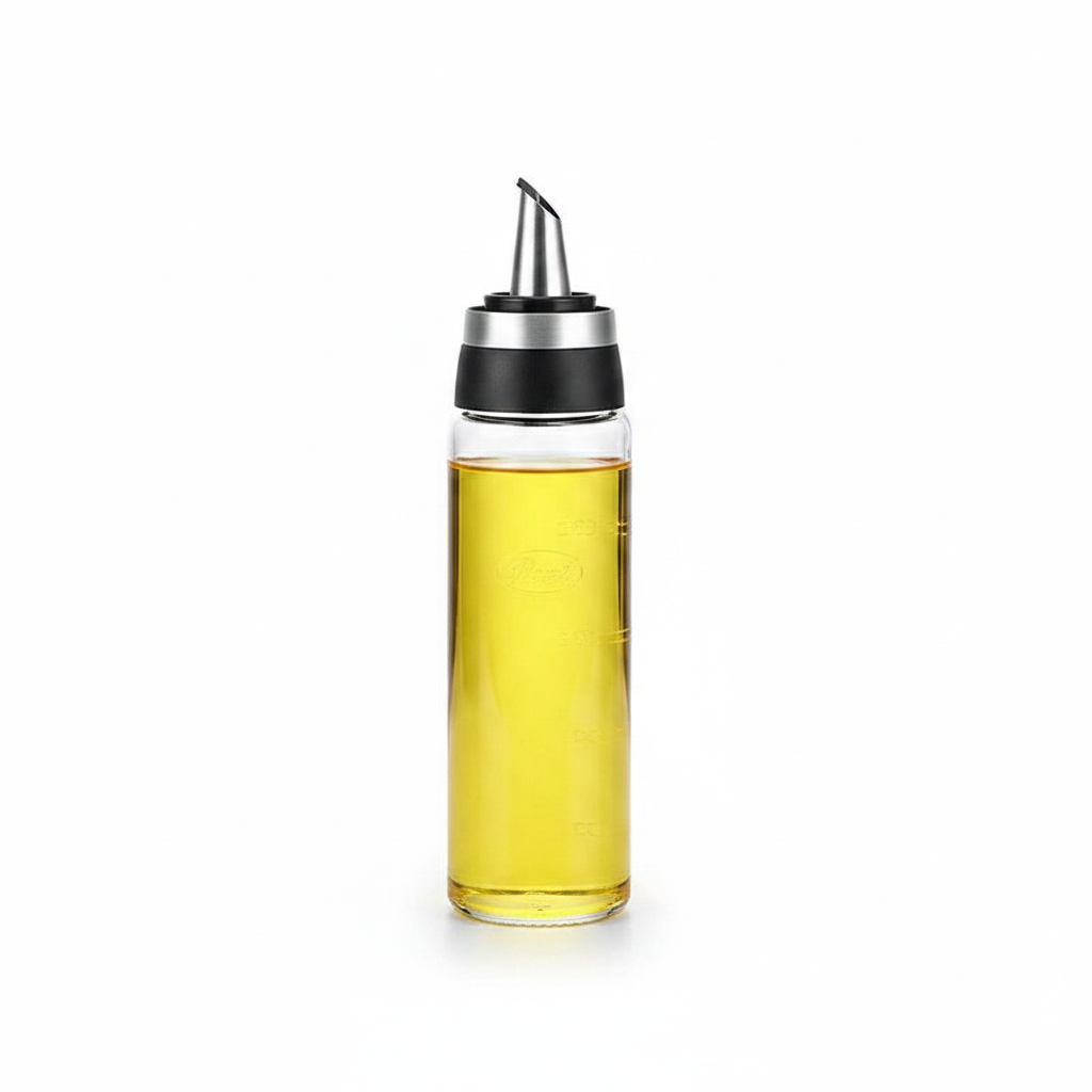 Dispenser de azeite e óleo 500ml com medidor e bico antivazamento em fundo branco