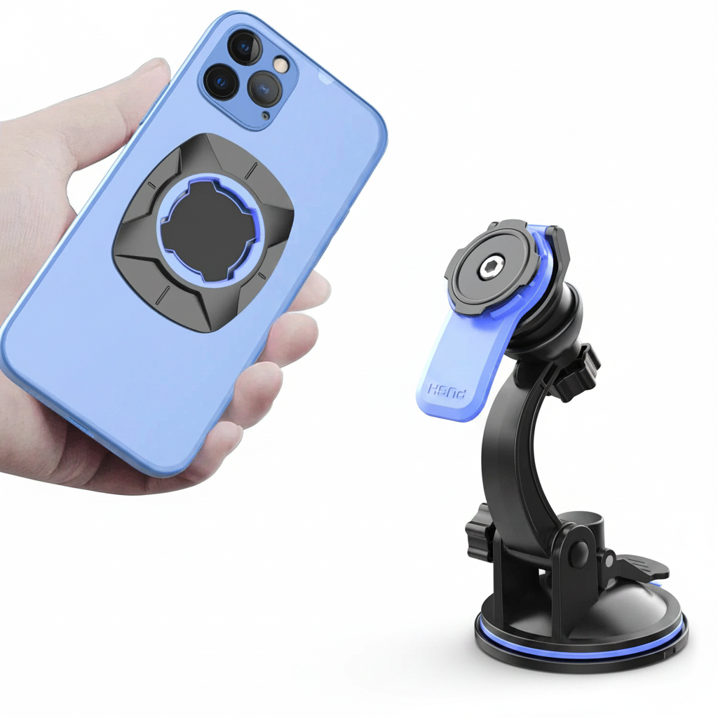 Suporte universal de celular para carro painel flexível 360 graus em fundo branco