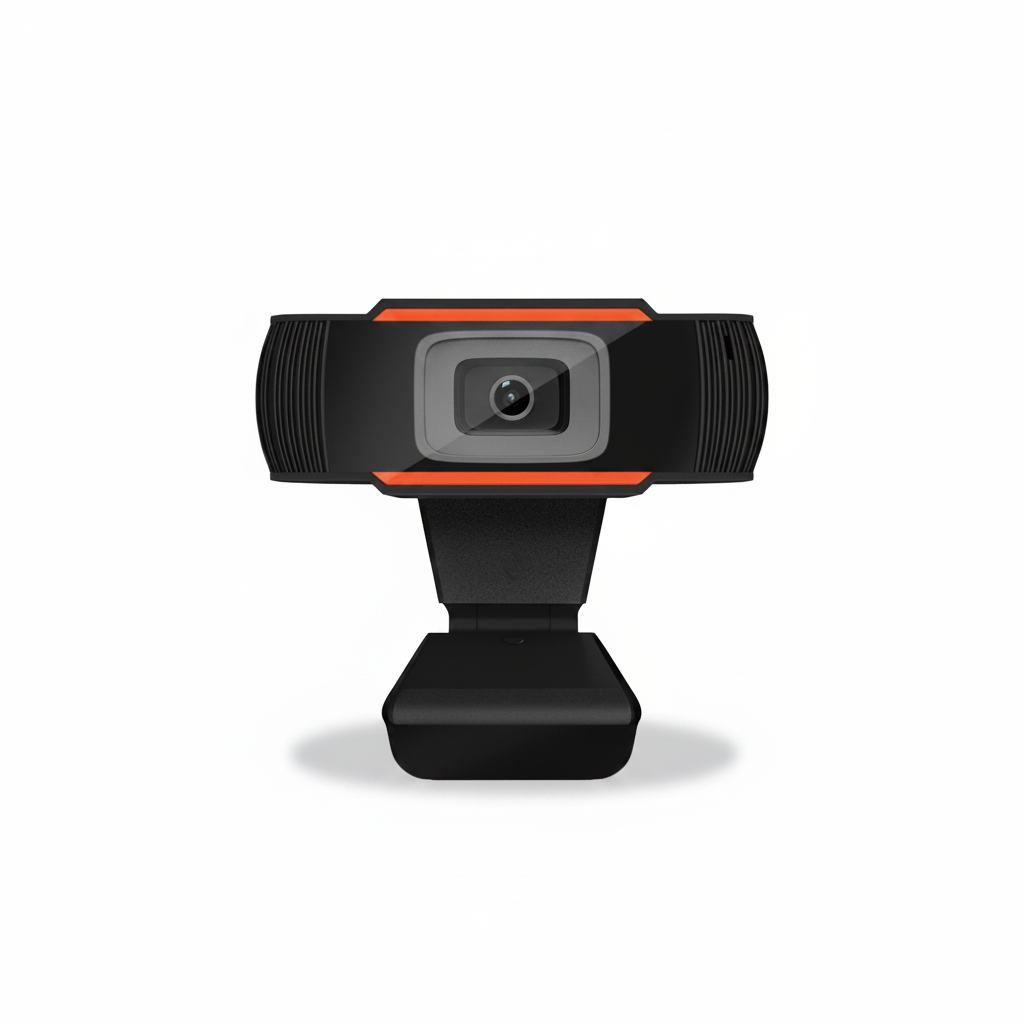 Webcam HD 1080P USB com microfone em fundo branco