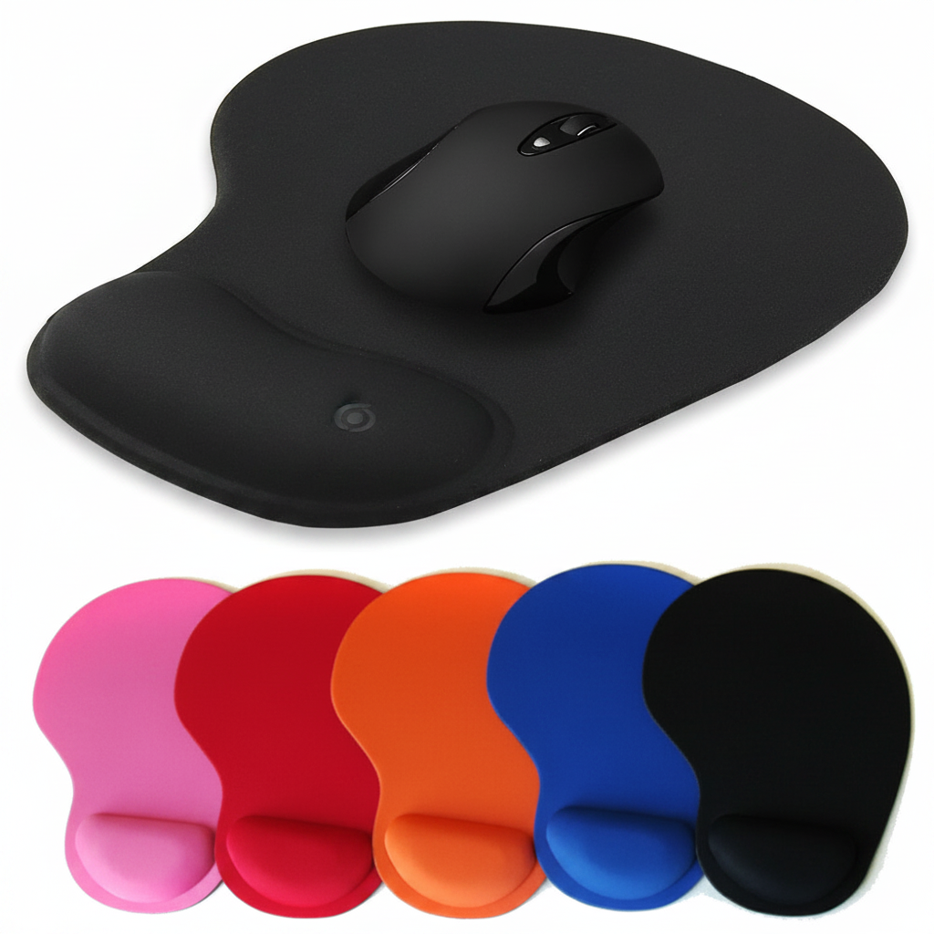 Mouse pad ergonômico com apoio de pulso em gel em fundo branco