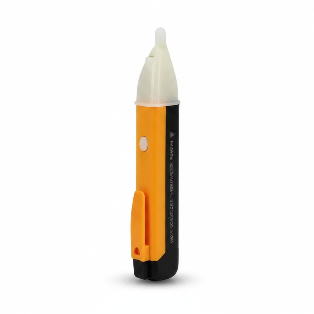 Detector de tensão tipo caneta teste elétrica sem contato em fundo branco