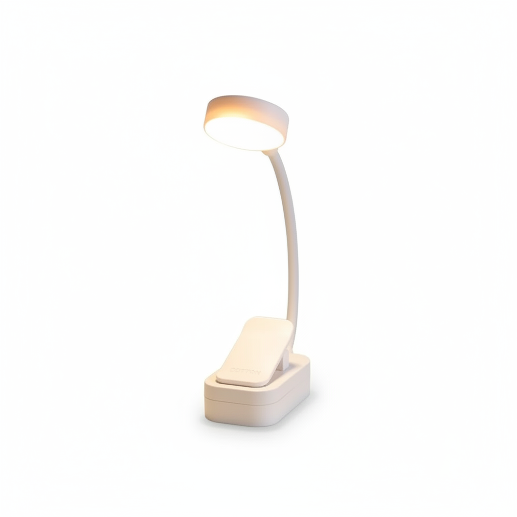 Luminária LED clip ajustável com 3 modos em fundo branco