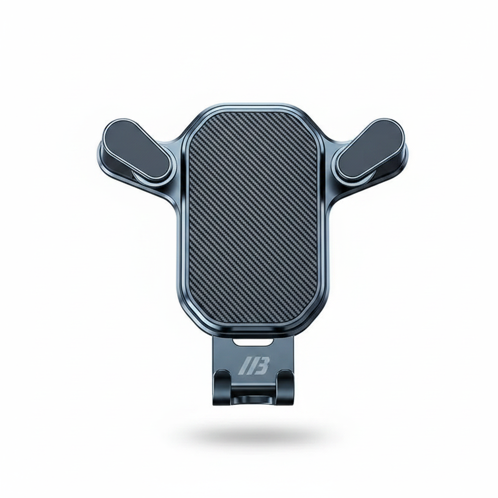 Suporte veicular de celular para saída de ar em fundo branco