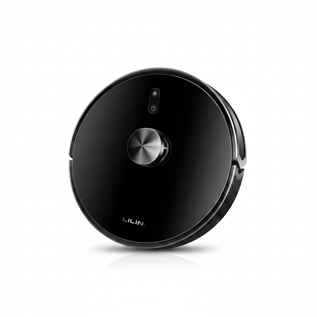 Robô aspirador com mapeamento a laser e função mop 6500Pa em fundo branco