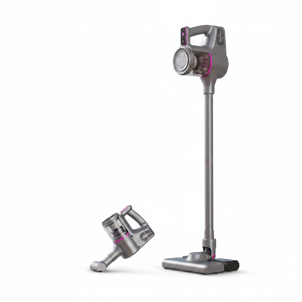 Aspirador vertical sem fio 15000Pa portátil 2 em 1 em fundo branco