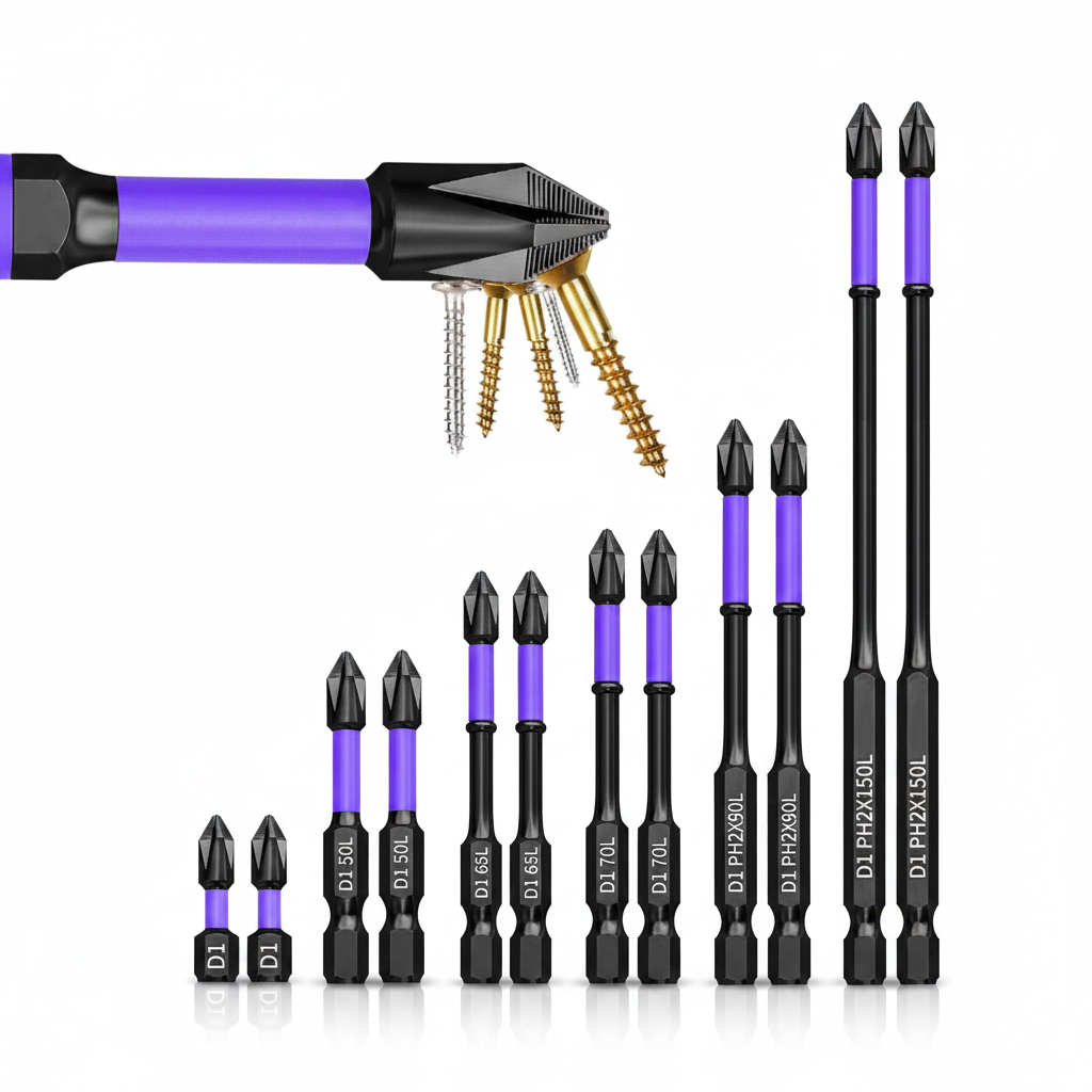 Kit de pontas magnéticas philips para parafusadeira em fundo branco