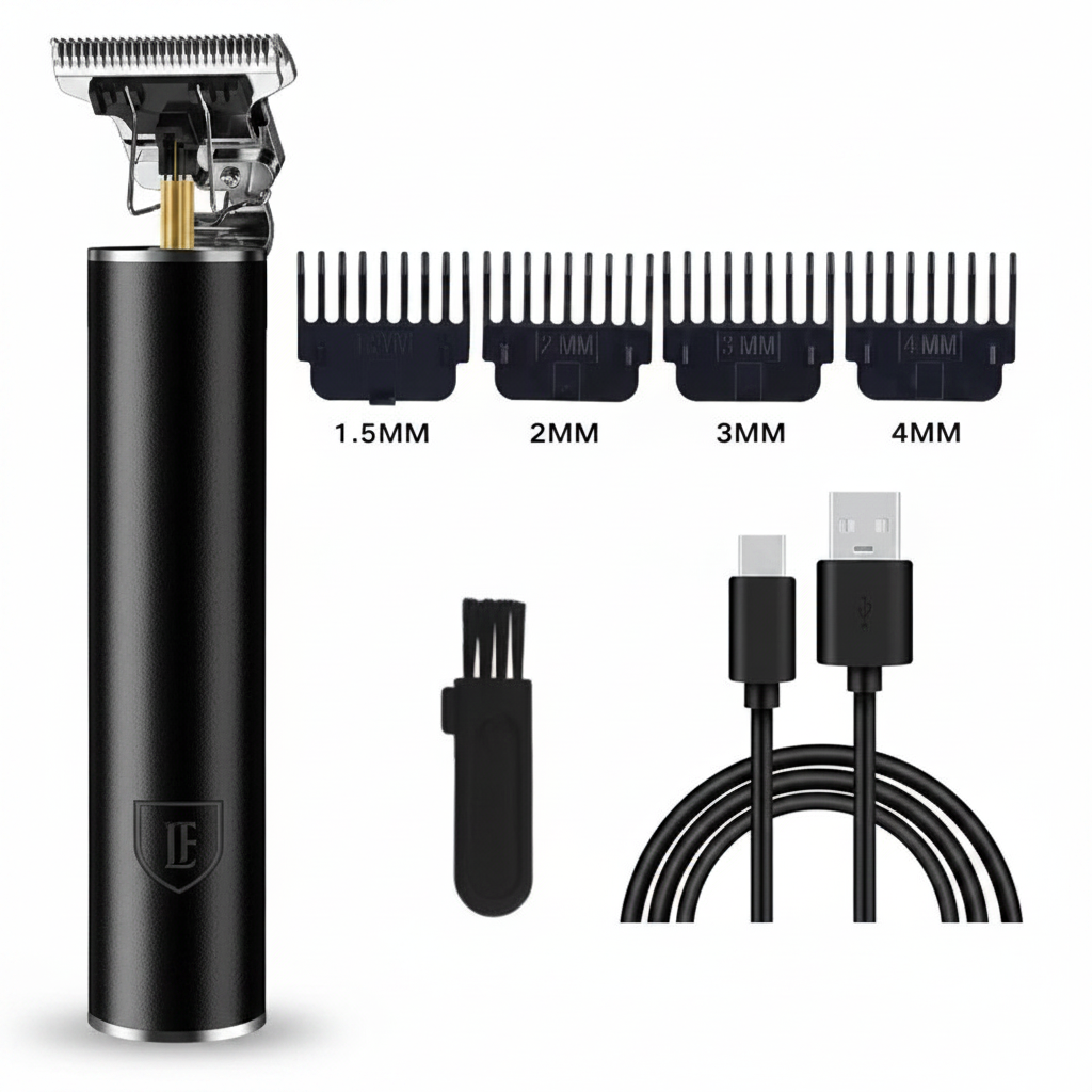 Máquina de cortar cabelo T9 profissional sem fio em fundo branco