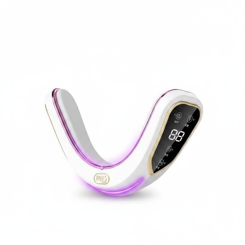 Massageador facial fototerapia LED vibração lifting em fundo branco