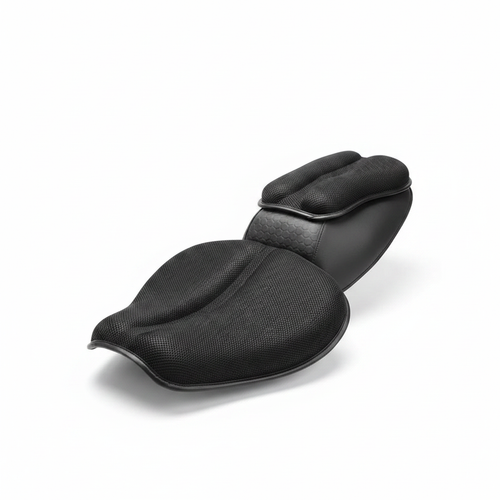 Almofada de gel 3D assento moto antiderrapante em fundo branco