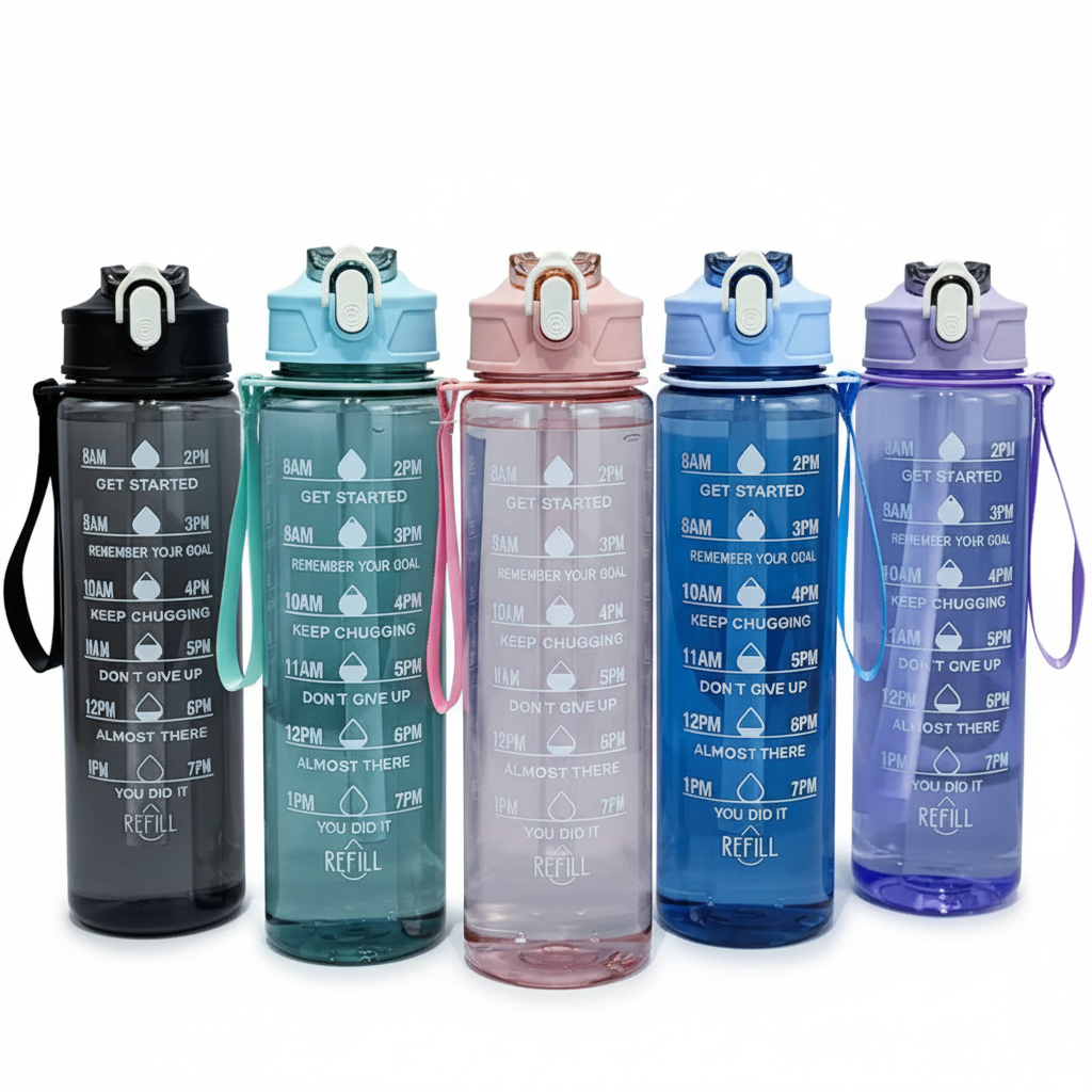 Garrafa de água squeeze 800ml academia esporte em fundo branco