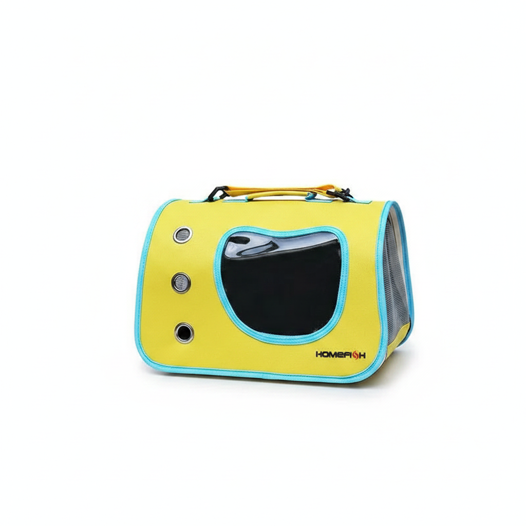 Bolsa transporte portátil para gatos e cães pequenos respirável em fundo branco
