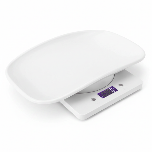 Balança digital para pet pequeno 10kg precisão 1g em fundo branco