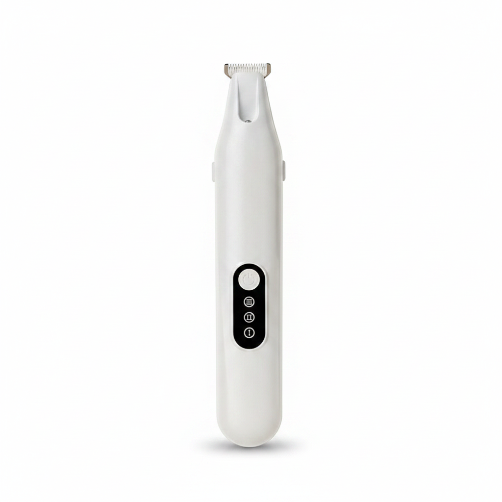 Aparador de patas pet elétrico com luz LED em fundo branco
