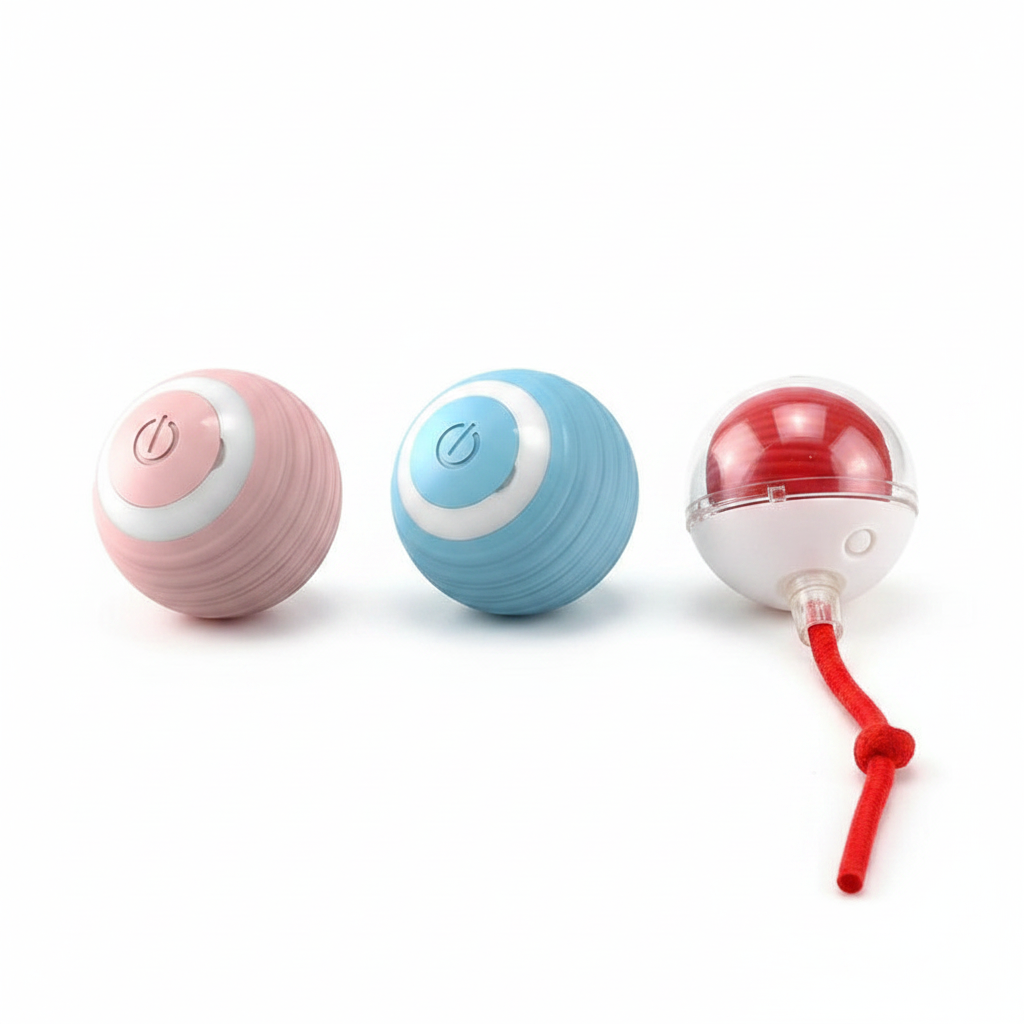 Bola LED inteligente com sensor de movimento brinquedo para gato em fundo branco