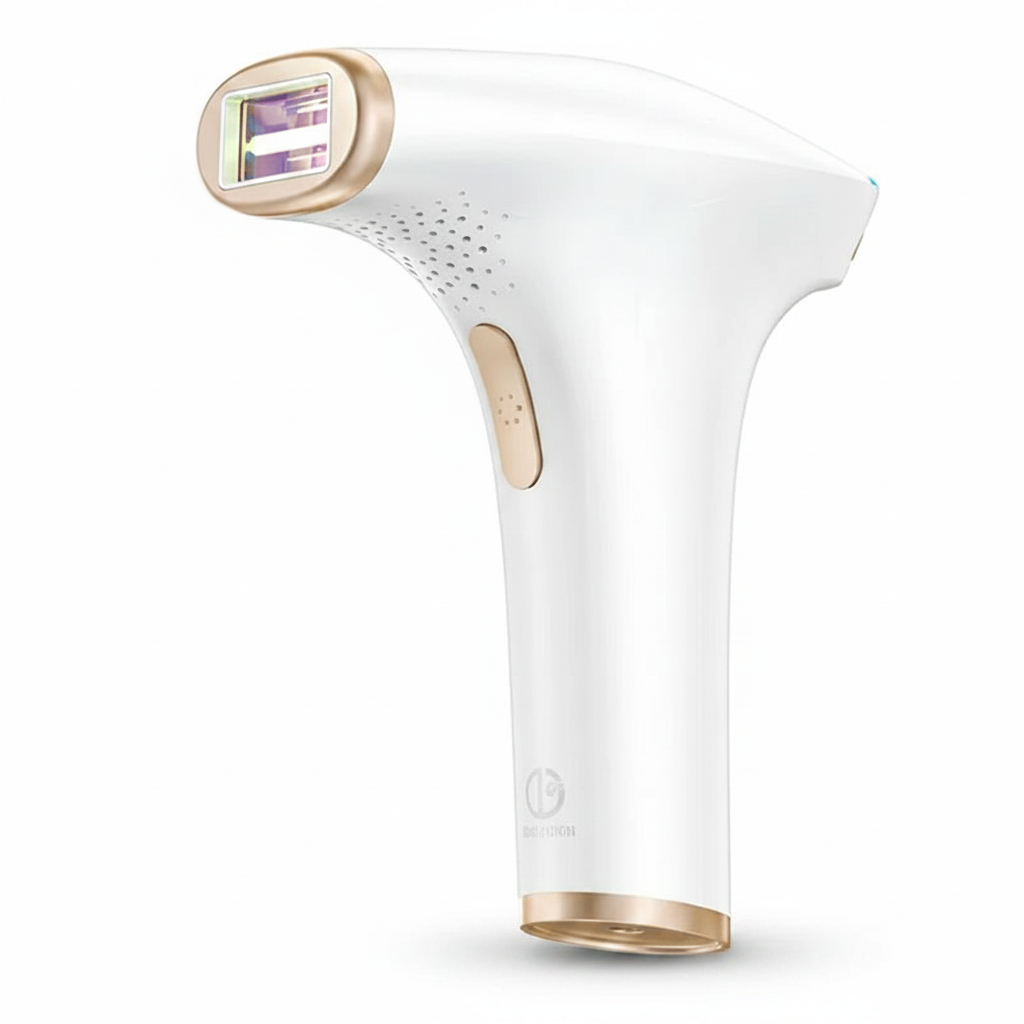 Depilador IPL com 999 mil flashes luz pulsada permanente em fundo branco