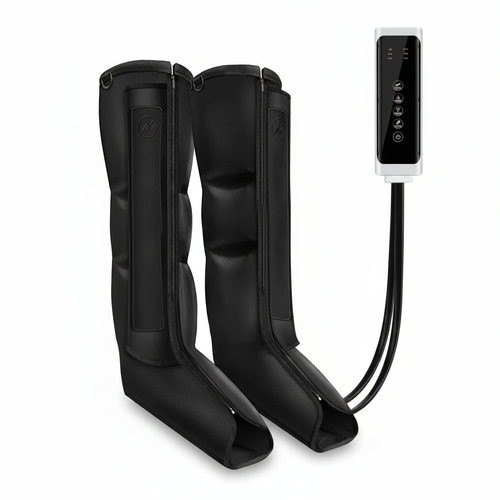Bota pneumática pressoterapia drenagem linfática em fundo branco