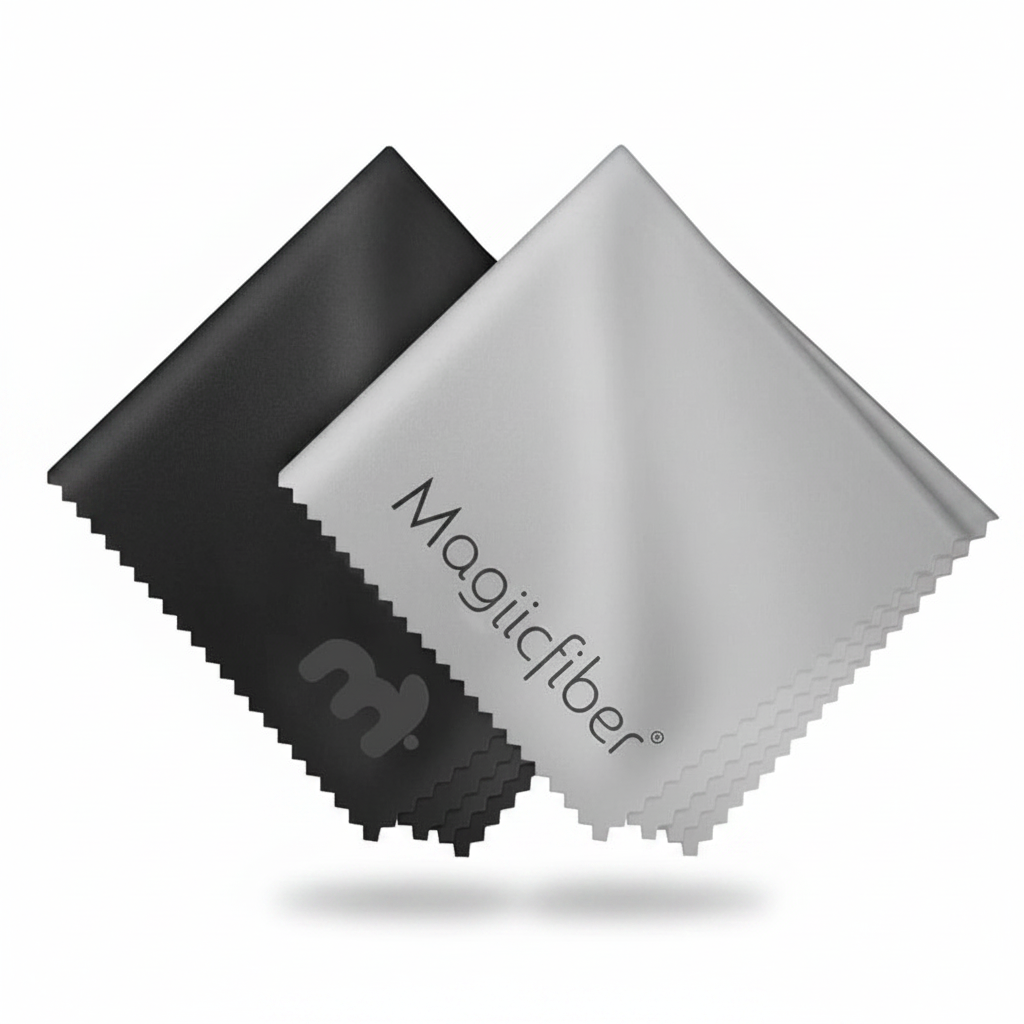 Kit de panos microfibra japonês ultra absorventes em fundo branco