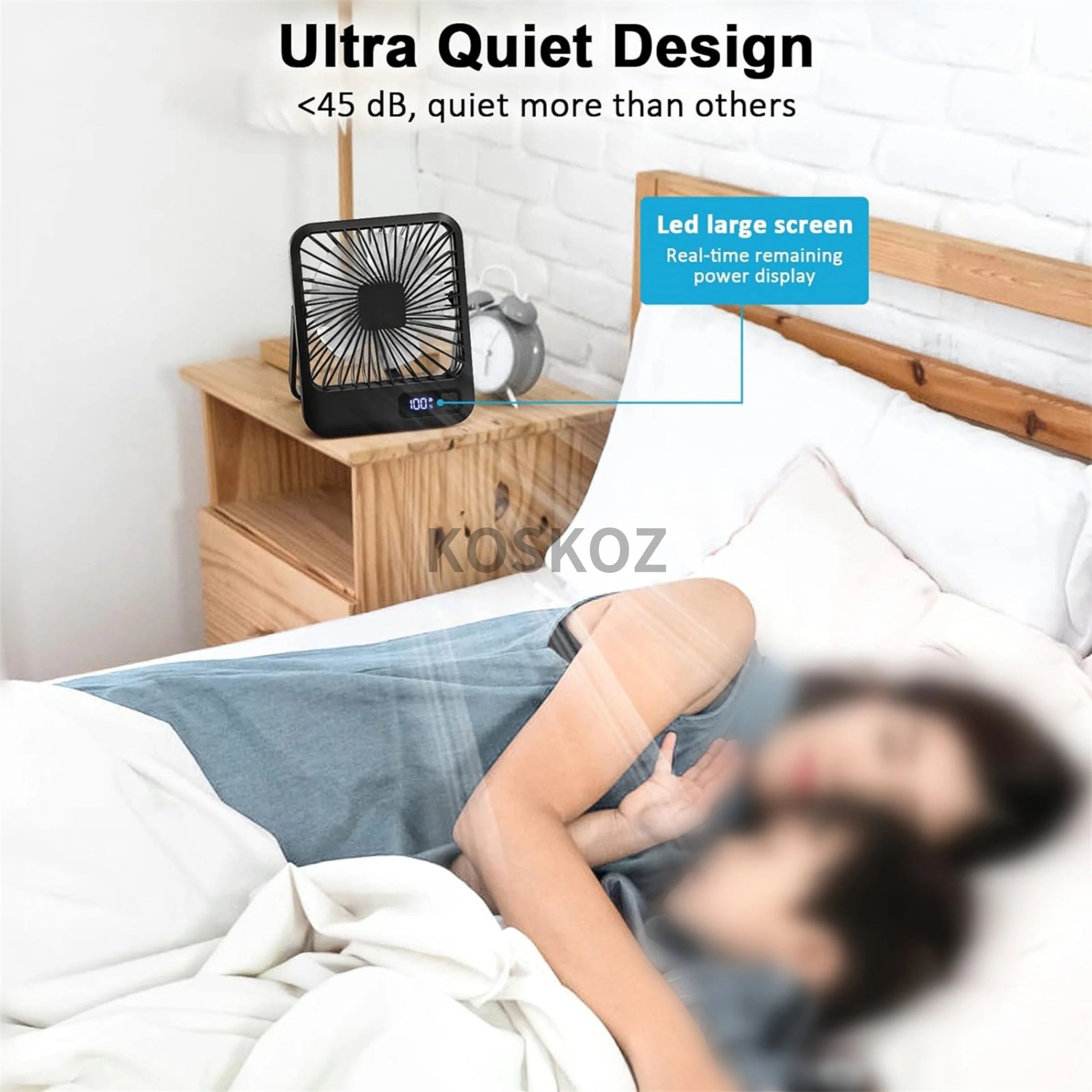 Ventilador de Mesa USB Recarregável Dobrável 180 Graus - Foto 5