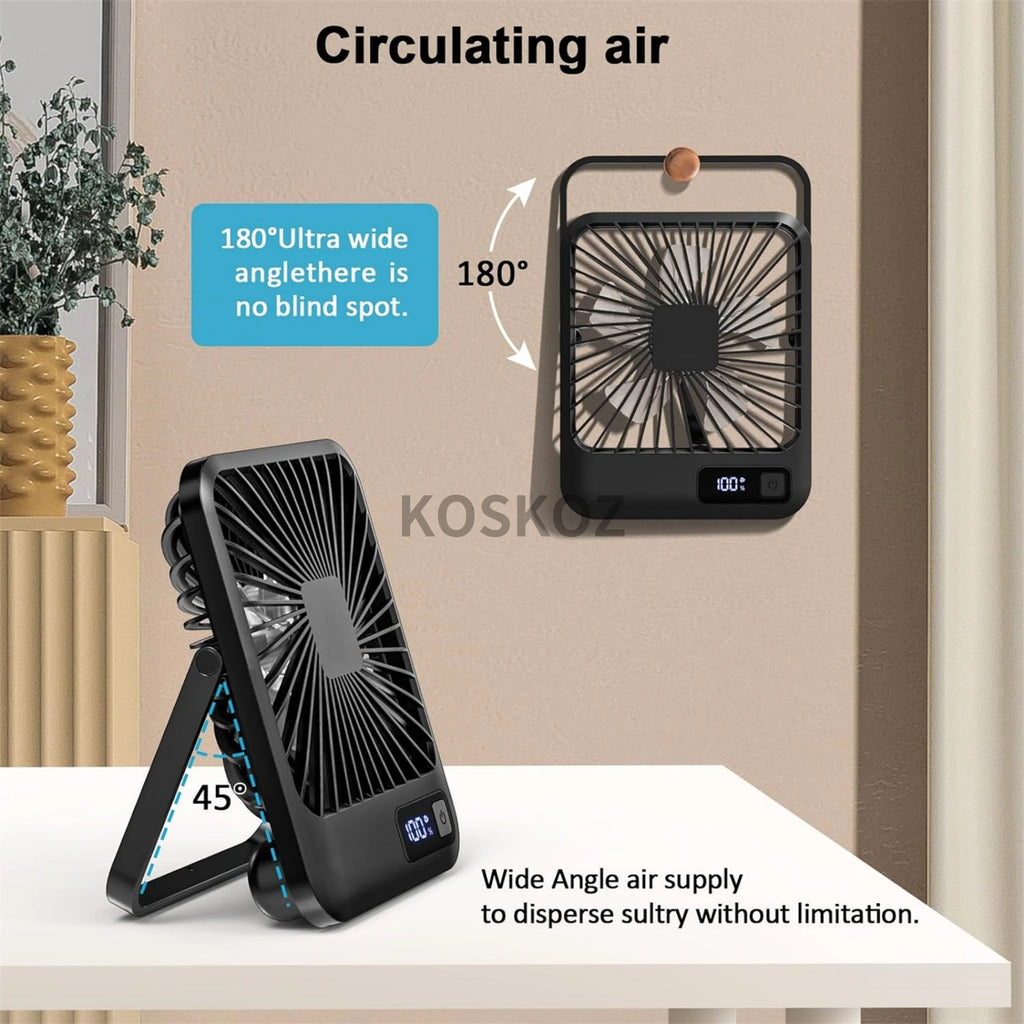 Ventilador de Mesa USB Recarregável Dobrável 180 Graus - Foto 4