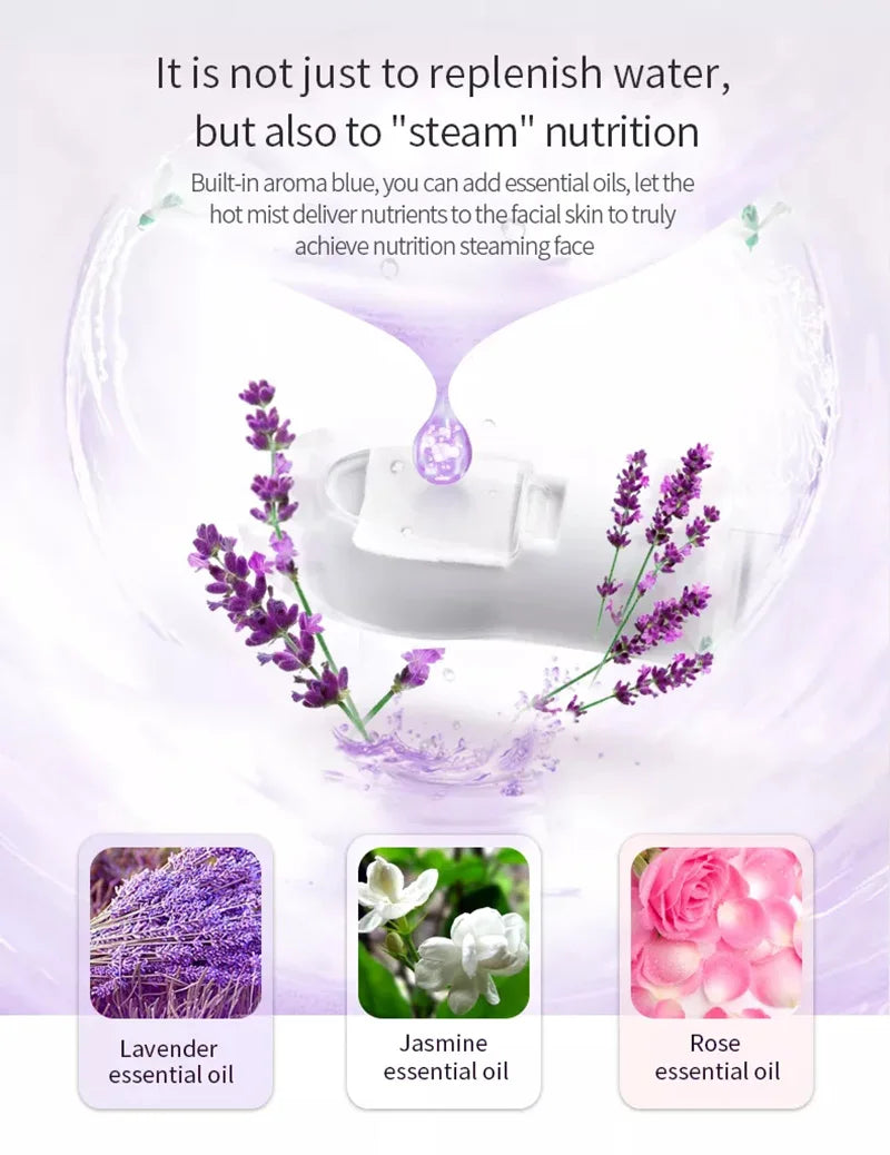 Vaporizador facial de ozônio limpeza profunda em fundo branco
