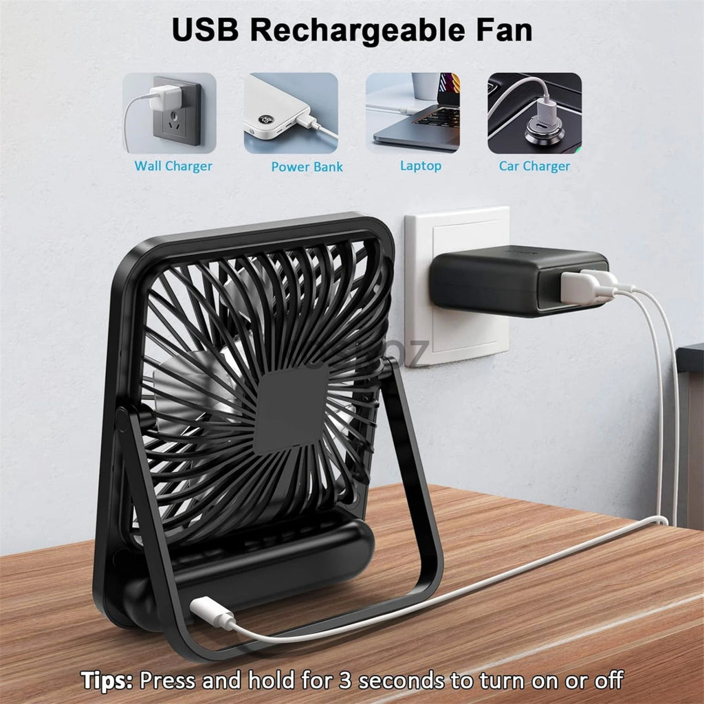 Ventilador de Mesa USB Recarregável Dobrável 180 Graus - Foto 7