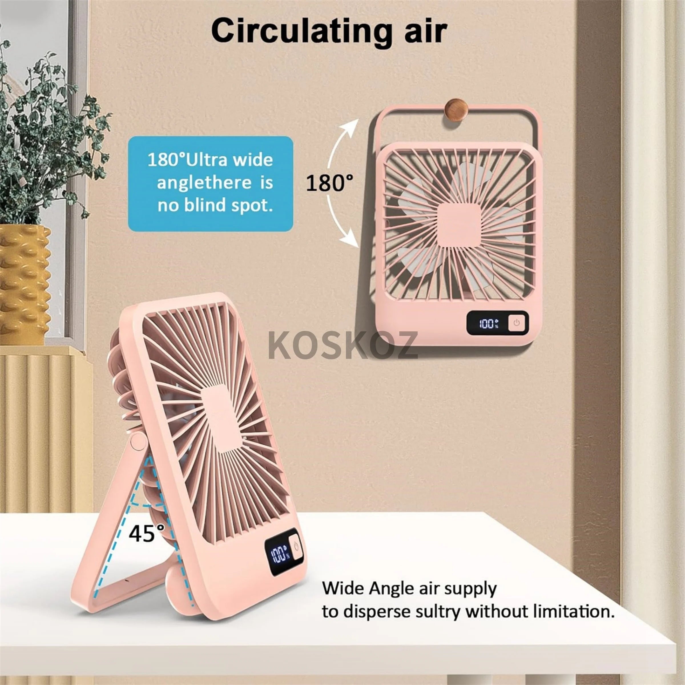 Ventilador de Mesa USB Recarregável Dobrável 180 Graus - Foto 10
