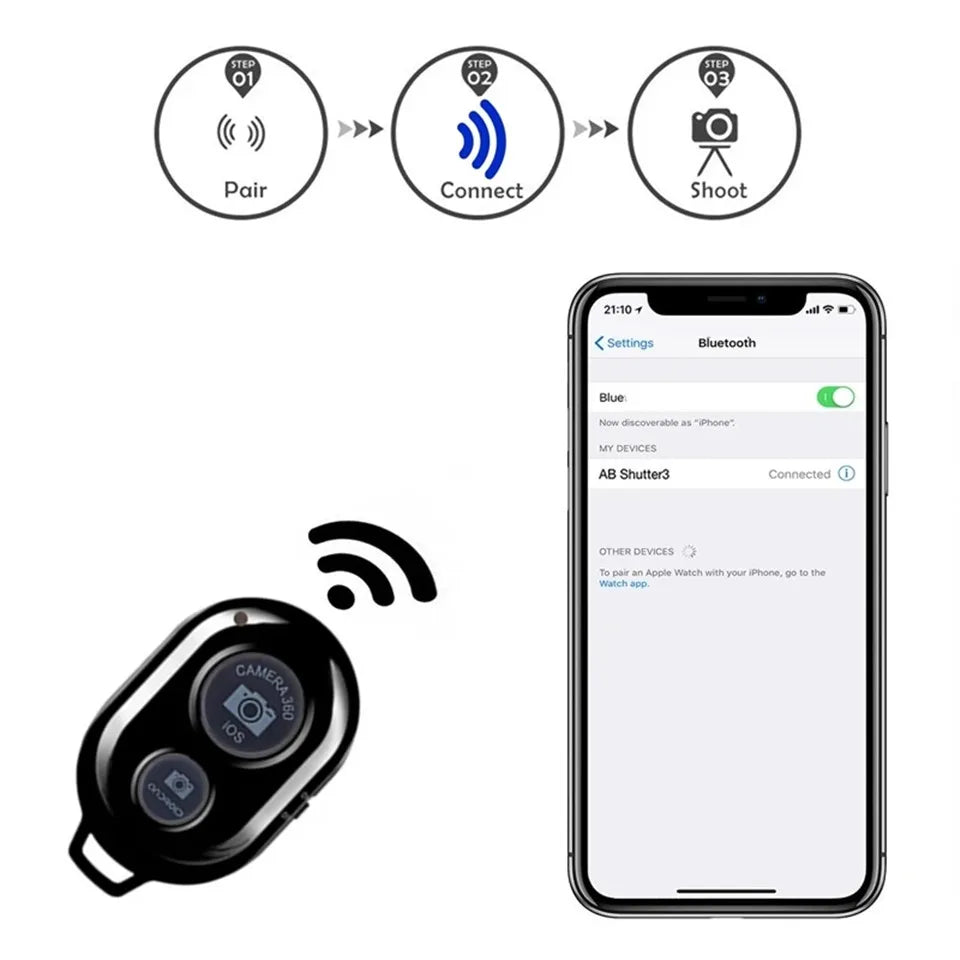 Tripé flexível articulado para celular em fundo branco