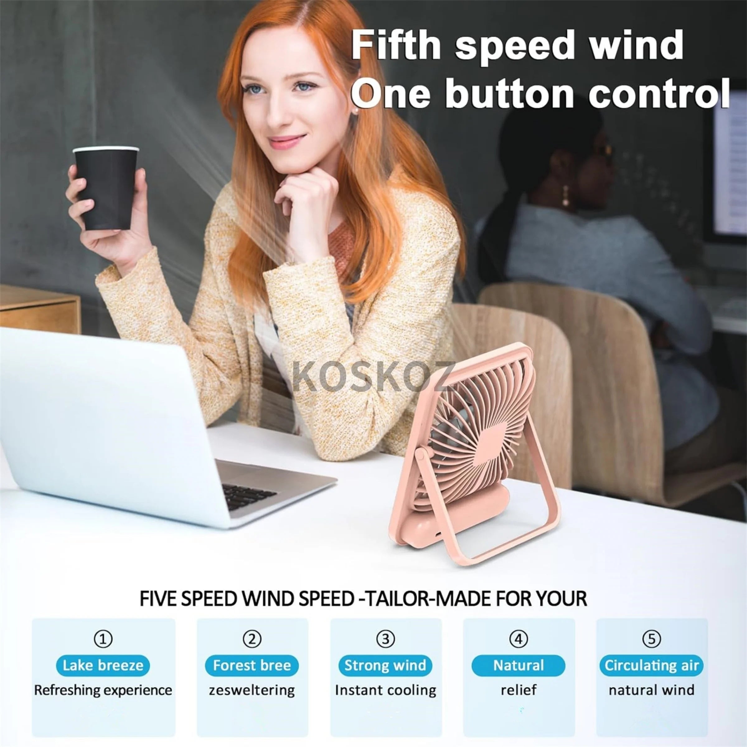 Ventilador de Mesa USB Recarregável Dobrável 180 Graus - Foto 13