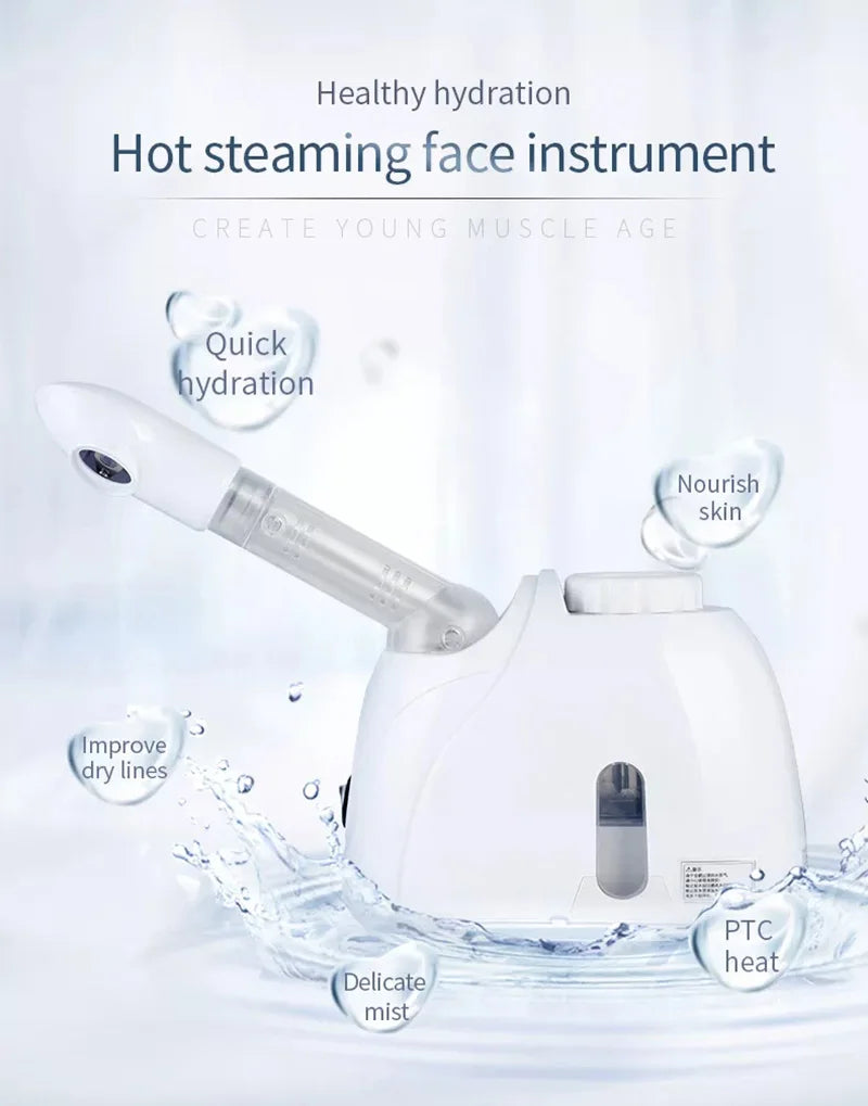 Vaporizador facial de ozônio limpeza profunda em fundo branco