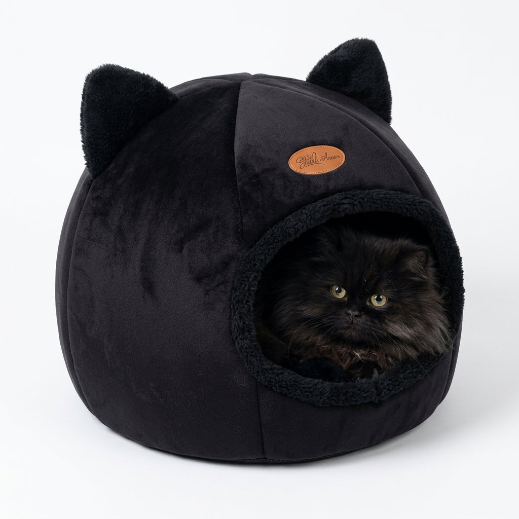 Cama Caverna Formato Gato Antiderrapante Semifechada para Pets - foto 4