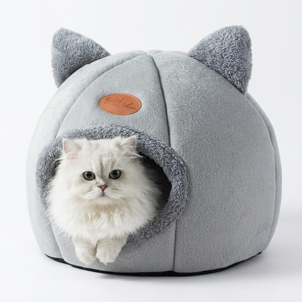 Cama Caverna Formato Gato Antiderrapante Semifechada para Pets - foto 7