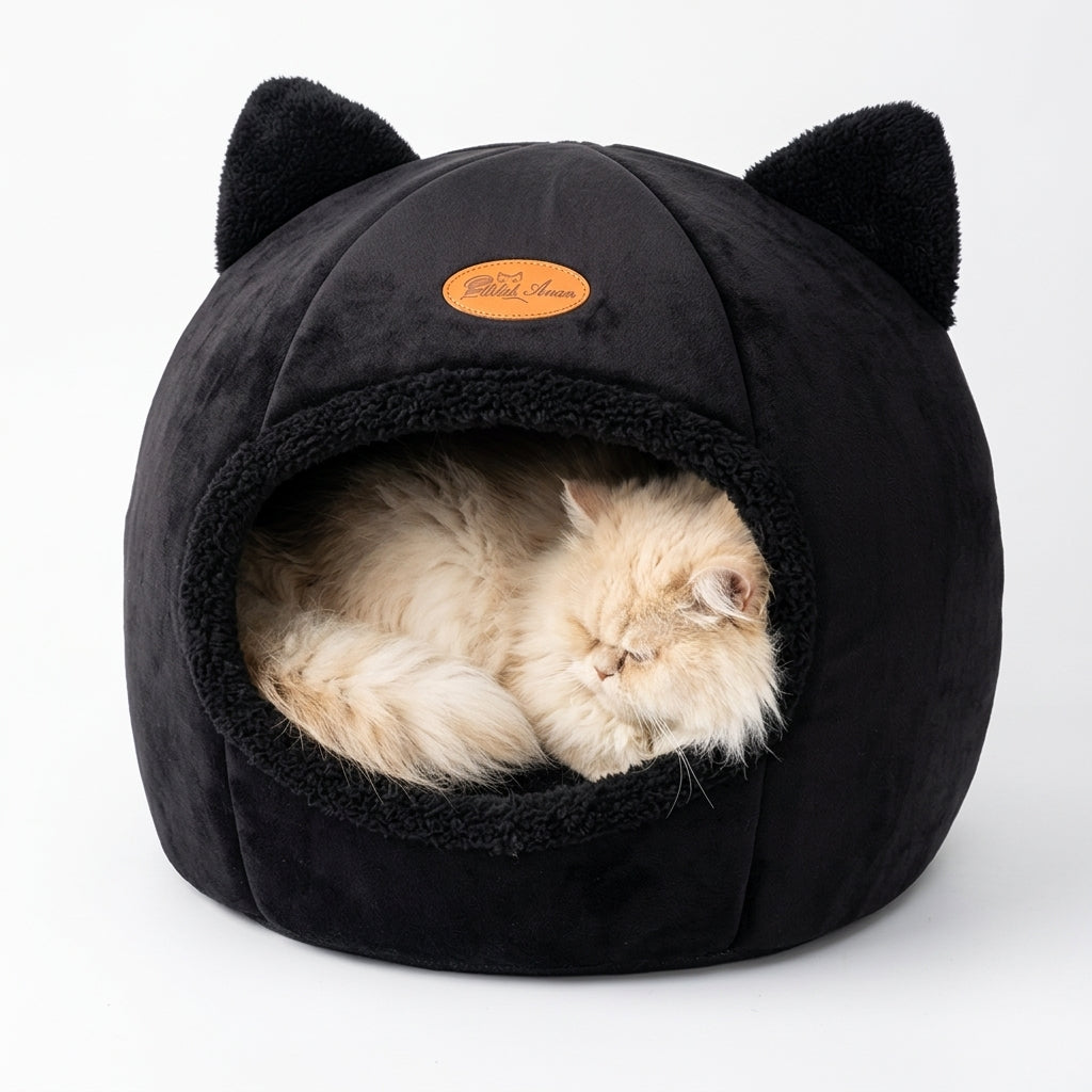 Cama Caverna Formato Gato Antiderrapante Semifechada para Pets - foto 5