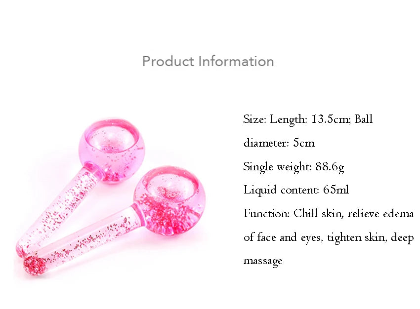 Ice globes massageador facial esferas de gelo para skincare em fundo branco
