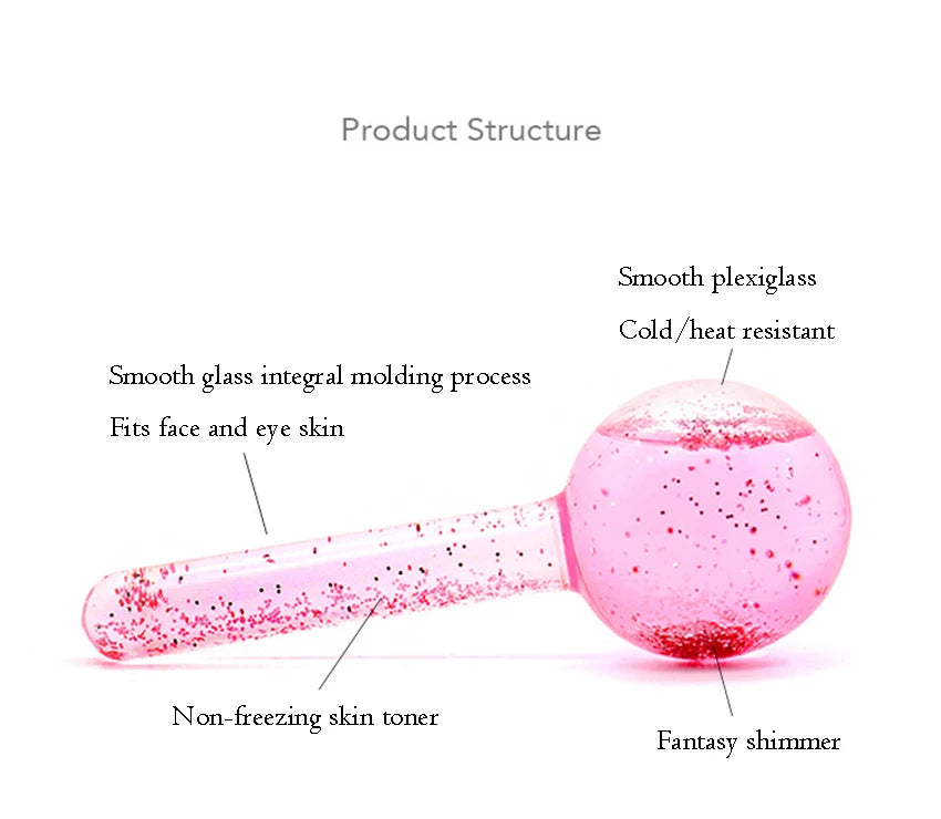 Ice globes massageador facial esferas de gelo para skincare em fundo branco
