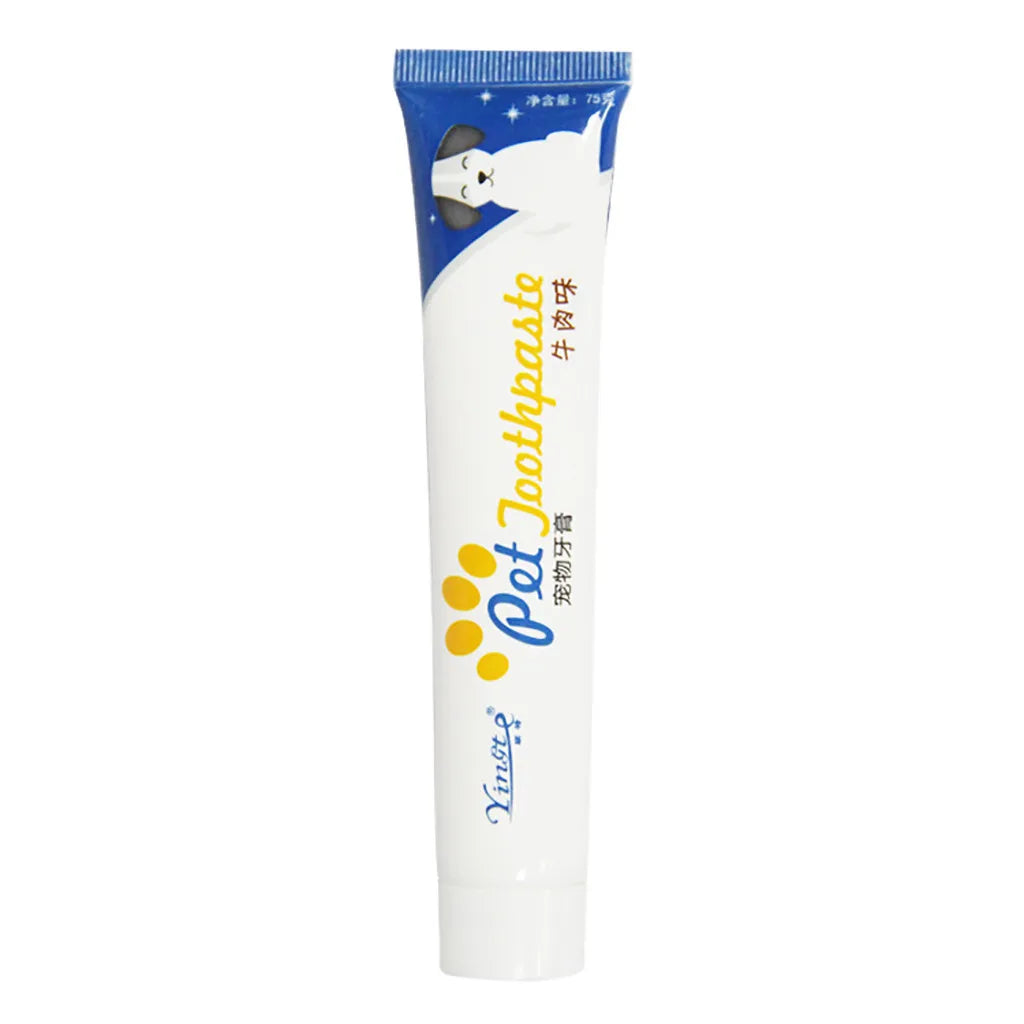 Creme dental enzimático para pet cães e gatos em fundo branco