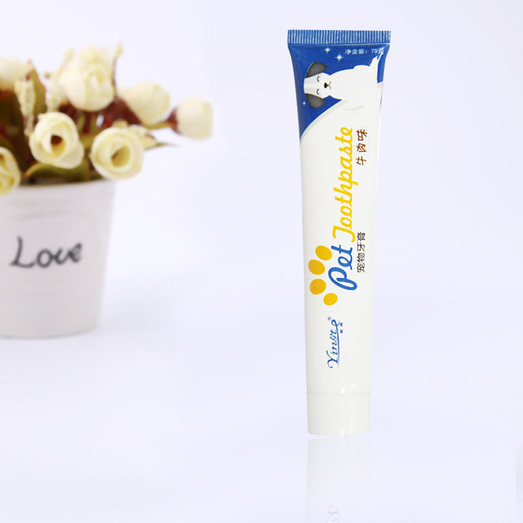 Creme dental enzimático para pet cães e gatos em fundo branco