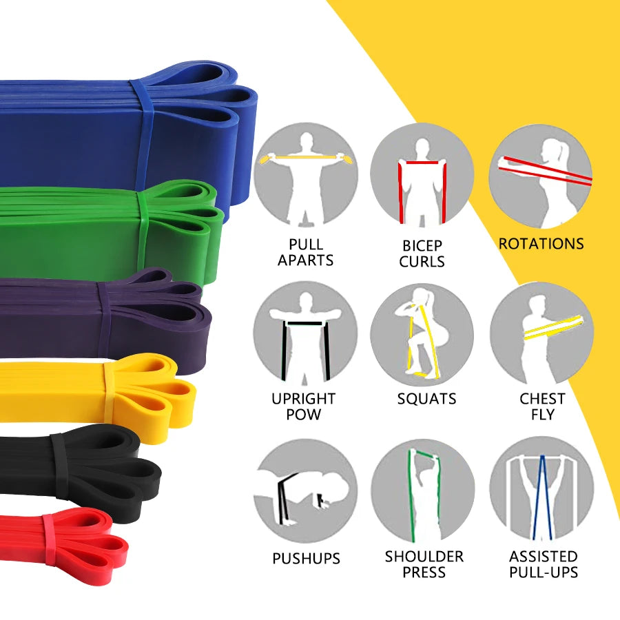 Faixa elástica de resistência kit pilates treino em casa em fundo branco