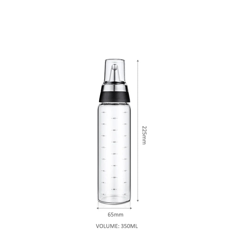 Dispenser de azeite e óleo 500ml com medidor e bico antivazamento em fundo branco