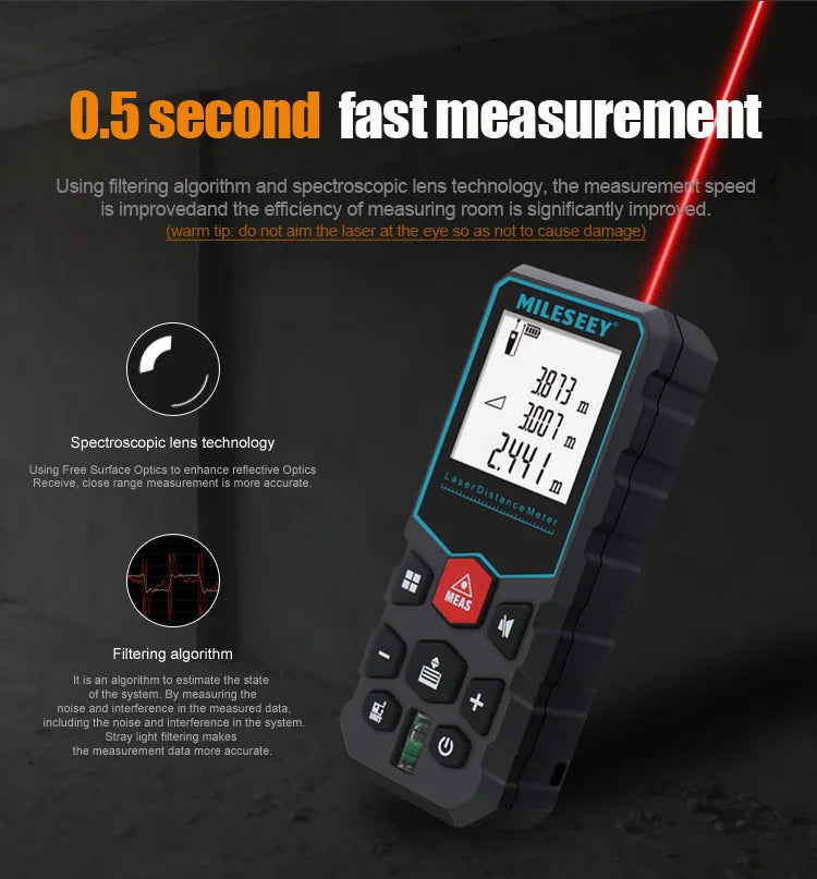 Trena digital a laser profissional em fundo branco