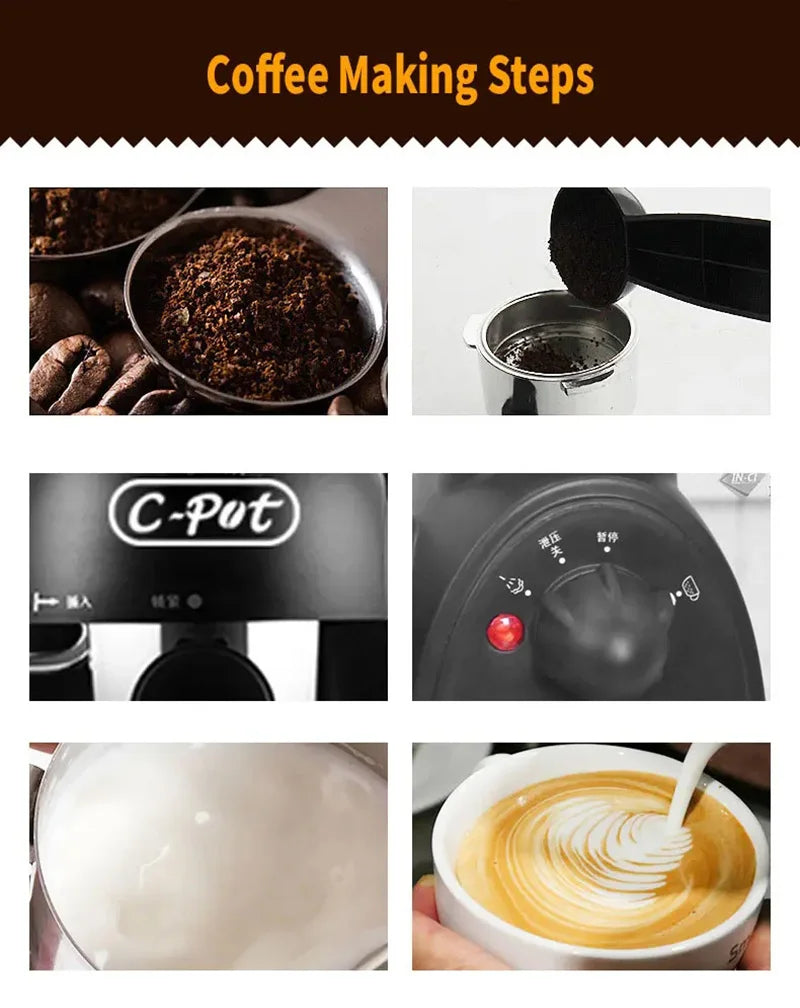 Máquina de Café Espresso Semi Automática 15 Bar com Vaporizador de Leite - Foto 18