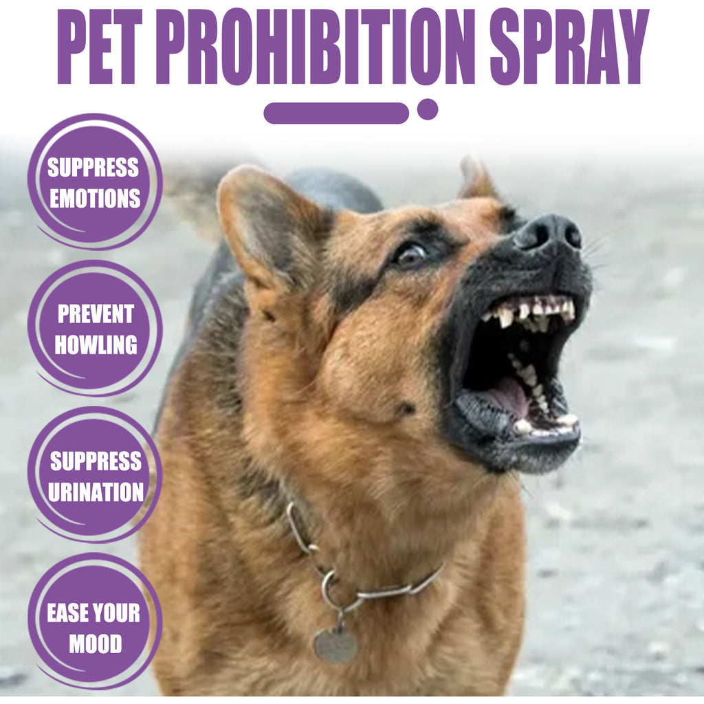 Spray calmante com feromônio para cães e gatos em fundo branco