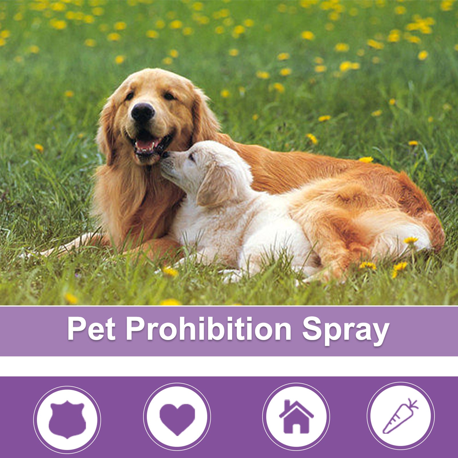 Spray calmante com feromônio para cães e gatos em fundo branco