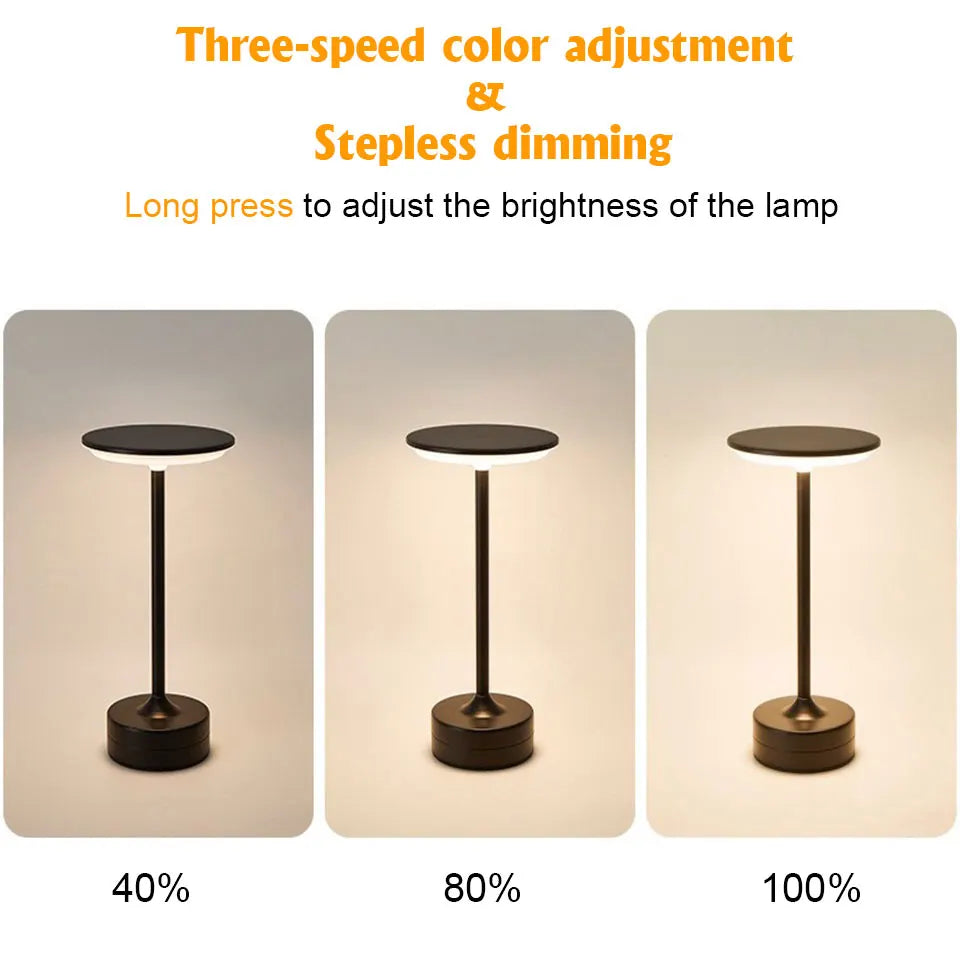 Luminária LED de Mesa Sensor Toque Recarregável USB - Foto 5