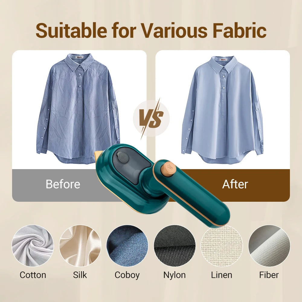 Mini Vaporizador de Roupas Portátil Ferro a Vapor de Mão 8