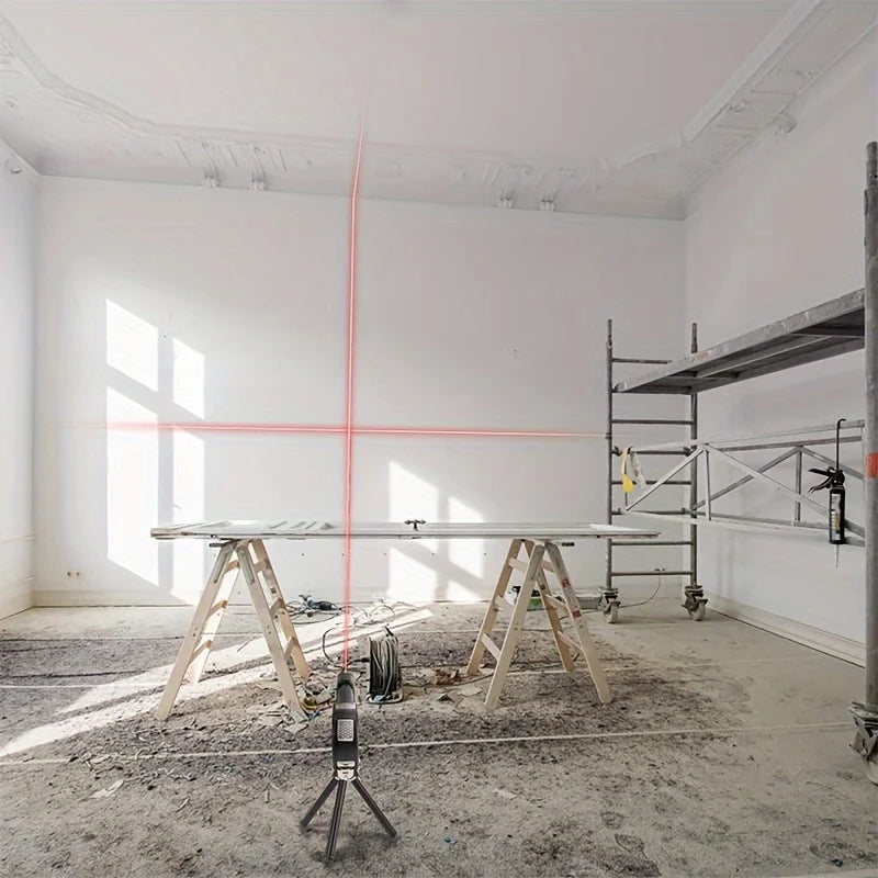 Nível laser verde profissional multifuncional em fundo branco
